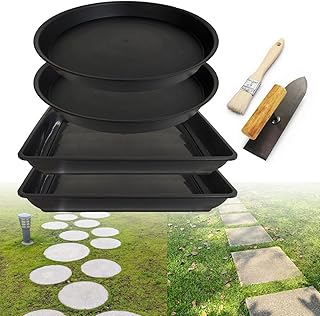 Round Stepping Stone Molds, 4 Size Cement Paver Molds for Concrete 12.7'' 13.2'' Plastic