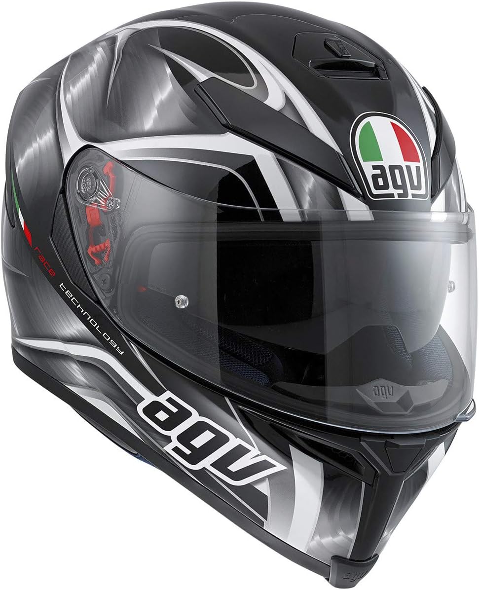 AGV K5 S Hurricane Black Gunmetal White, Free Pinlock Included (XL)