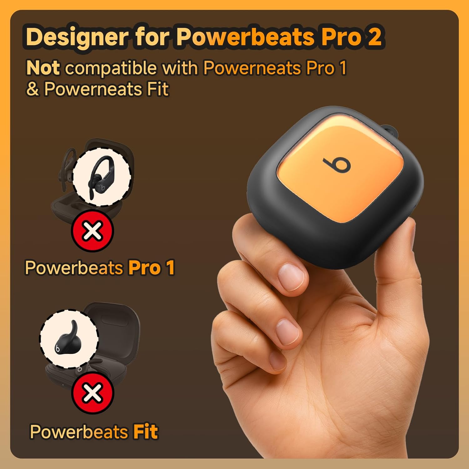 Geyo for Beats Powerbeats Pro 2 Case Cover (2025), Supports Magnetic Wireless Charging, Shockproof and Drop-Proof Protective Cover, Magnetic Locking Protective Case with Keyring, Black - Image 2