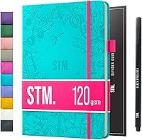 Vista 1 de Cuaderno de cuadrícula de puntos con viñetas Cuadernos diarios A5 para escritura personal, trabajo, mujeres papel grueso de 120gsm, tapa dura
