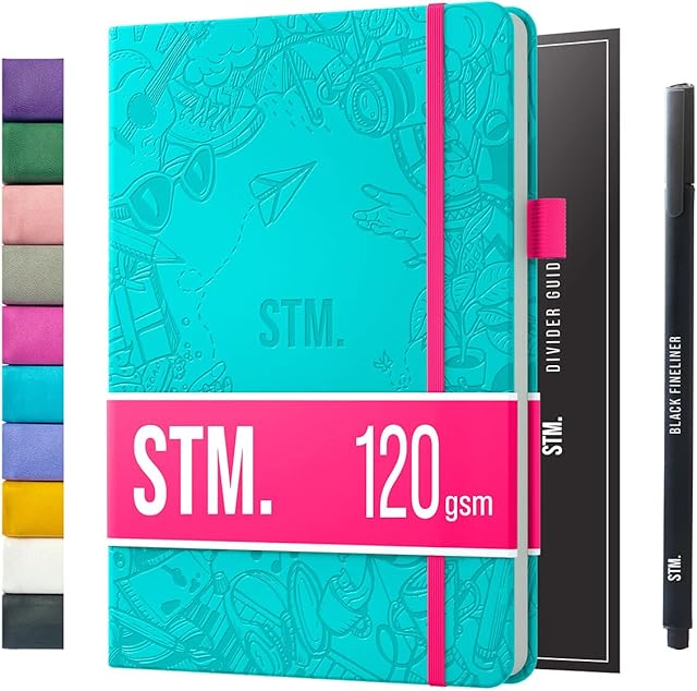 Bullet Journals | Dotted Journal Notebook | Dot grid notebook | A5 hard cover vegan leather | 120gsm thick paper | Lay flat bujo | Scribbles That Matter - Iconic | Dot journal | For women and men