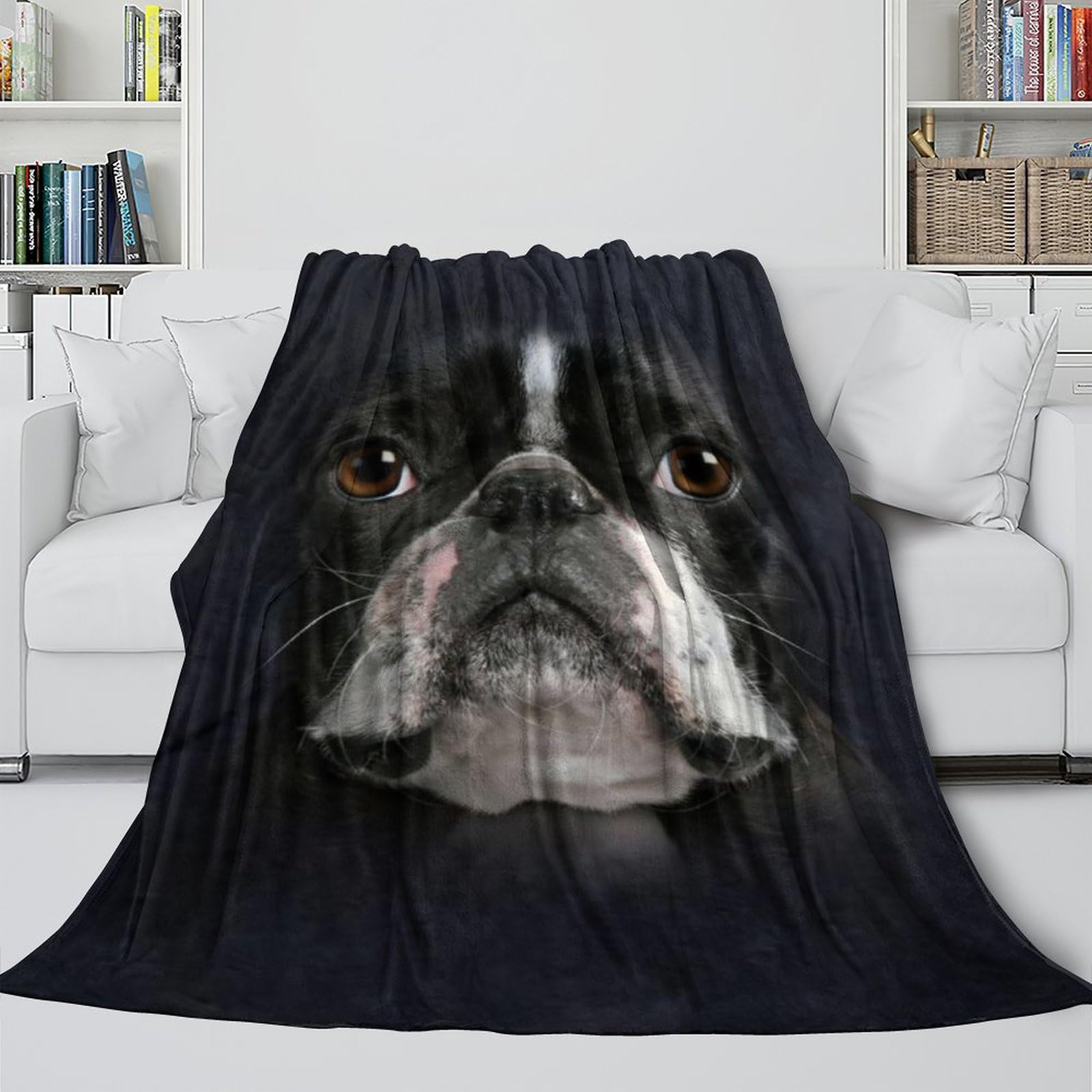 Mjasvndfo Style-10 Boston Terrier Dog Dog Flannel Blanket - 3D Animal Warm Throws For Snuggling In While Watching Movie - Christmas Birthday Gift For Hubby Boyfriend Girlfriend Neighbor 40X50inch(100X130cm)