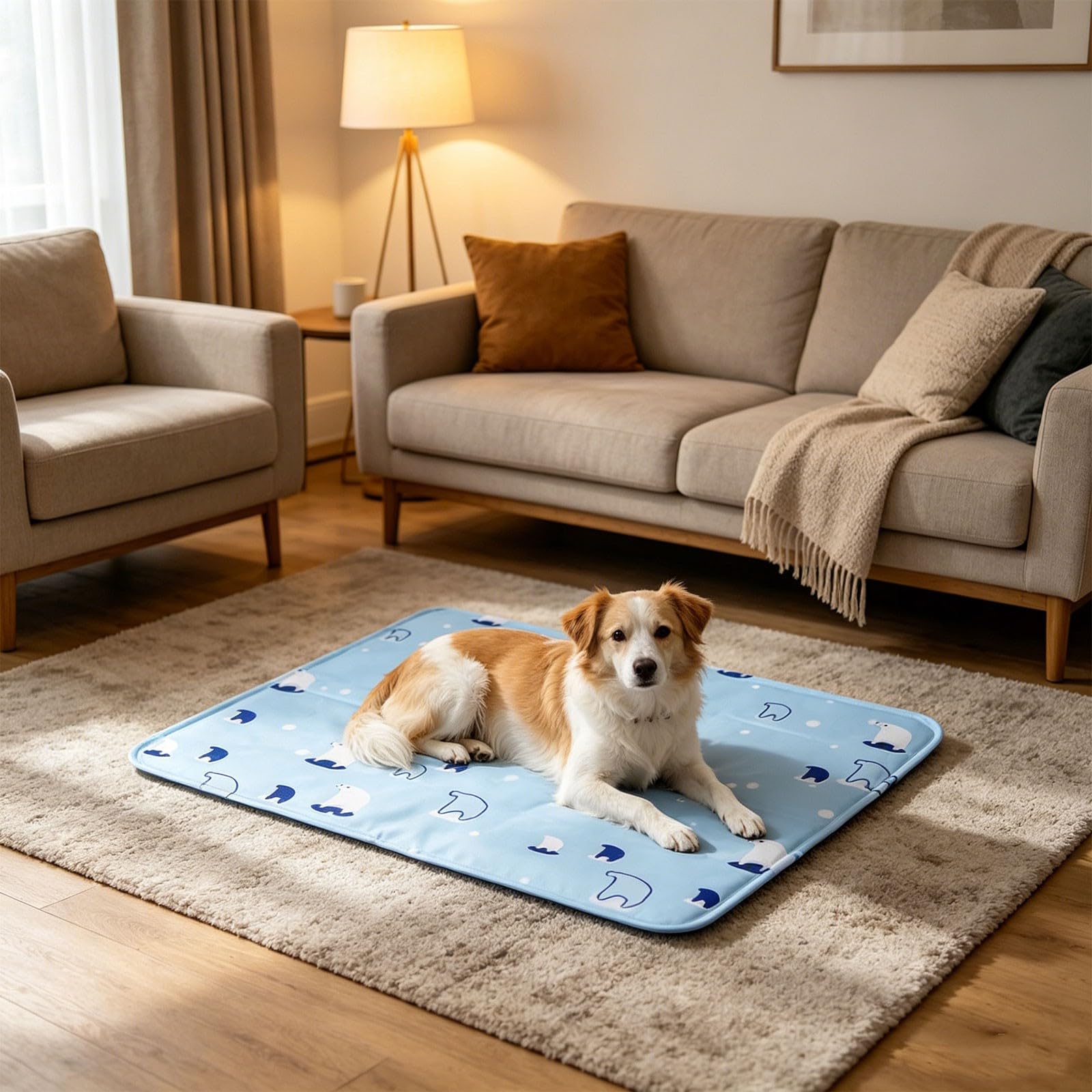 Generico Tappetino refrigerante per cani gel impermeabile estate coperta resistente alla masticazione per animali domestici, grande tappetino ghiaccio 60x50 cm