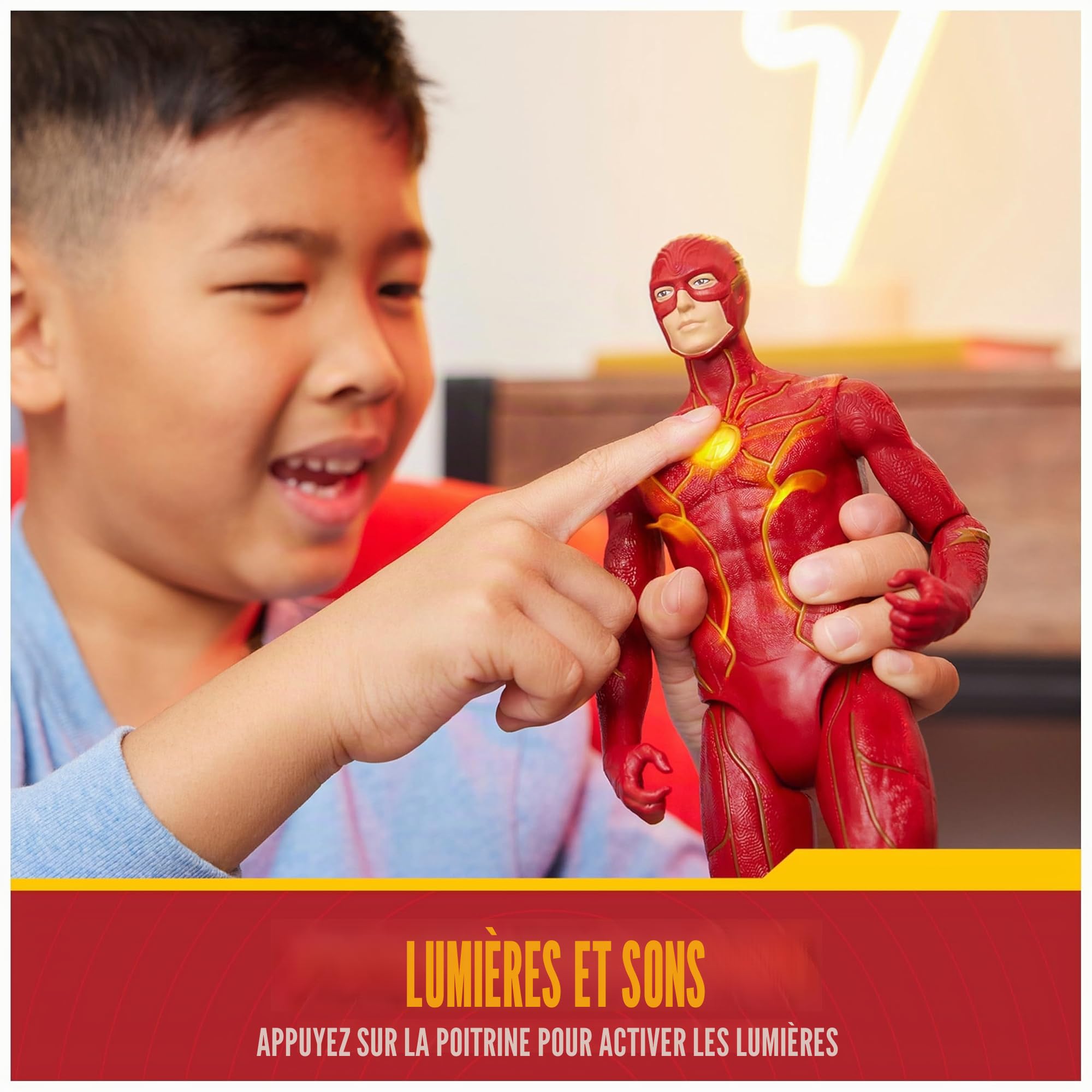DC Comics, Speed Force The Flash Figurine d'action de 30,5 cm, lumières et plus de 20 sons, le film Flash à collectionner, jouets pour enfants pour garçons et filles à partir de 4 ans