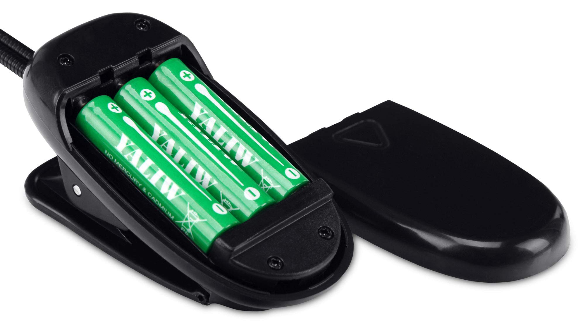 Showlite 10er Set Bright Light 8 LED Notenpultleuchte (8 lichtstarke LEDs, 2 Helligkeitsstufen, universell einsetzbar, lange Lebensdauer, inkl. Batterien) Schwarz