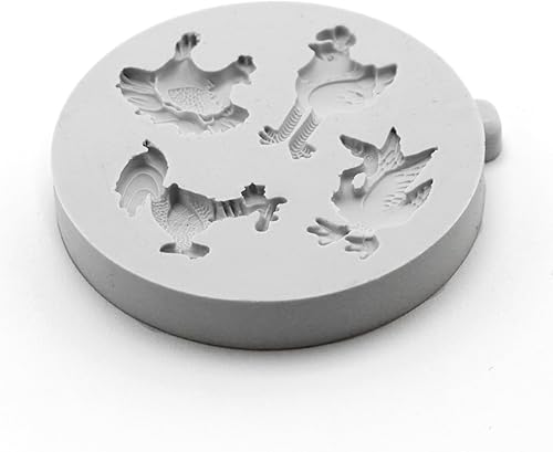 Miniatura 4 de Katy Sue Molde de silicona para pájaros de granja en miniatura para decoración de pasteles y manualidades, tamaño del molde 3 x 3 x 0.4 pulgadas
