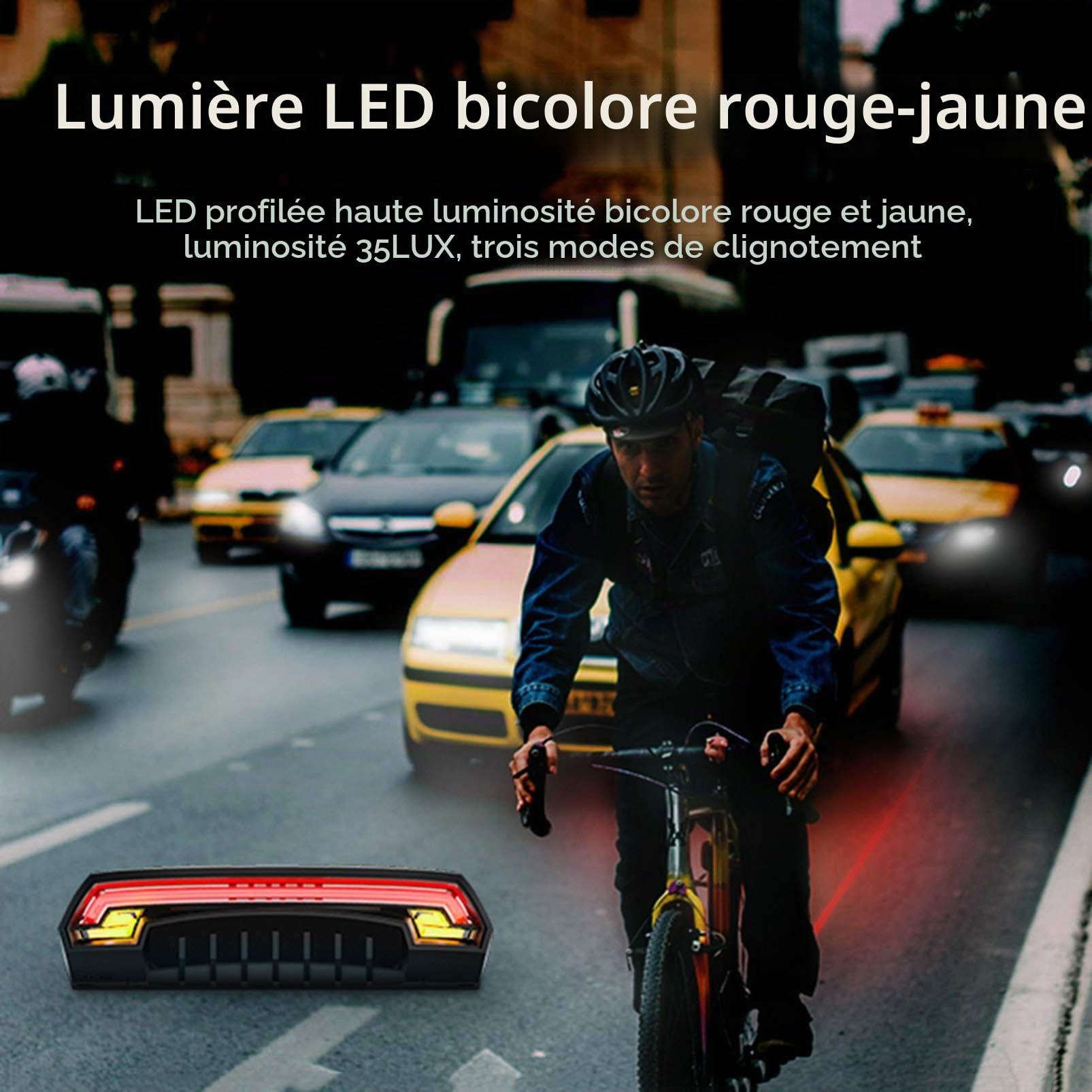 Feux arrière de vélo,X5 Vélo Arrière Lumière Vélo À Distance sans Fil Lumière Clignotant LED Faisceau USB Chargeable Vélo Feu Arrière