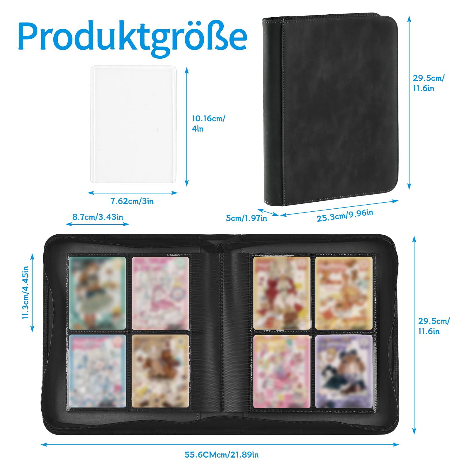 ProCase Albume con Top Loader per Carte con 4 Scomparti per 144 Carte da