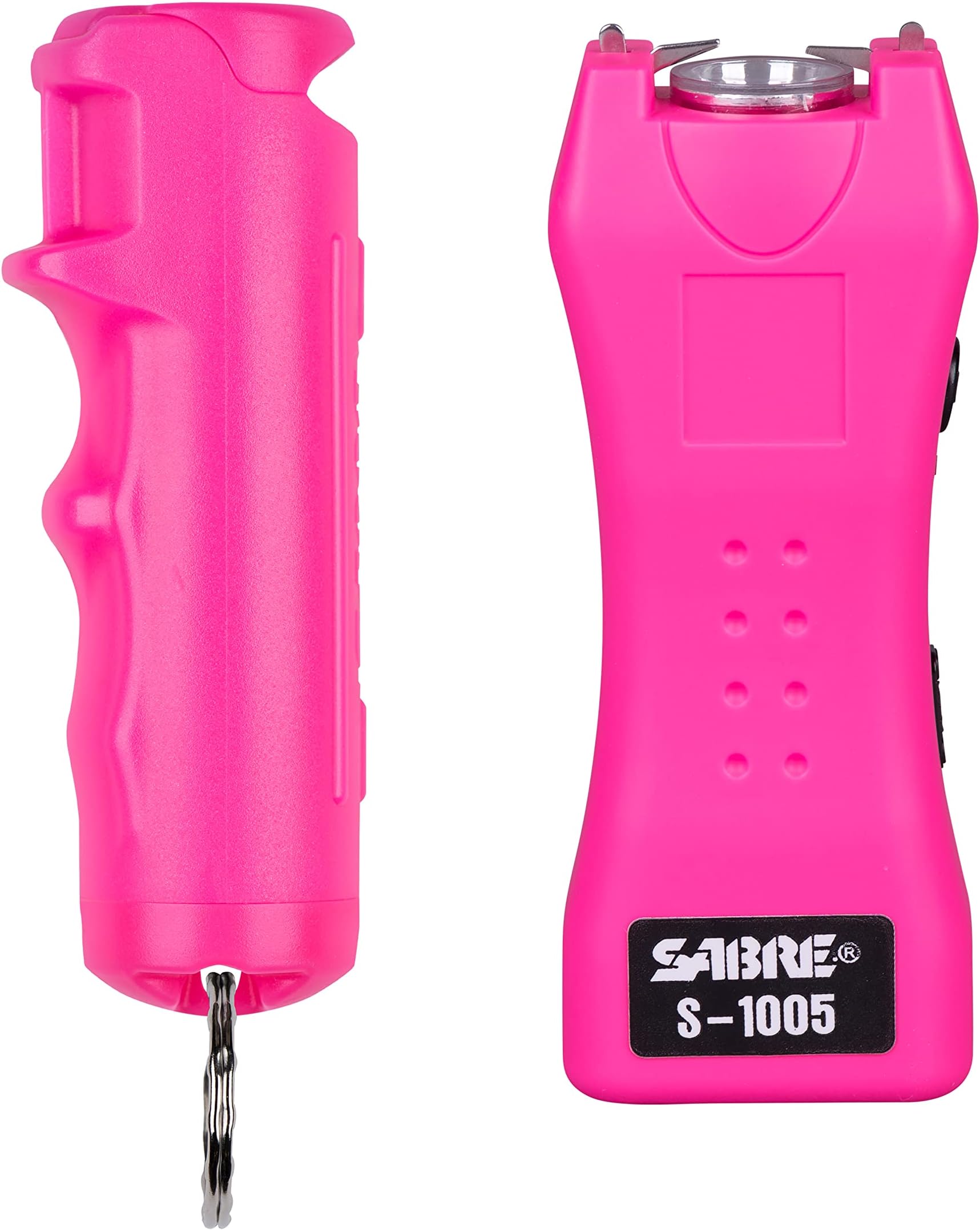 Pepper Spray & 2-in-1 Stun Gun with Flashlight, Self Defense Kit, Fast Flip Top Safety, Finger Grip for Better & Faster Aim, Painful 1.60 µC Charge, 120 Lumen LED Light, Rechargeable, 0.54 fl oz