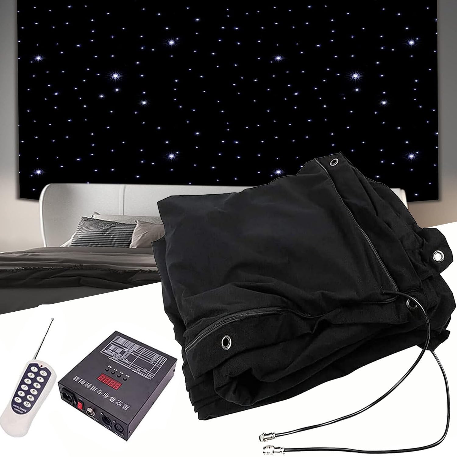 Sfondo in Tessuto per Cielo Stellato Da Palco, Tessuto per Cielo Stellato Da Palco a LED, Fondali per Tende a Stella Da Palco,9.84ft*19.69ft