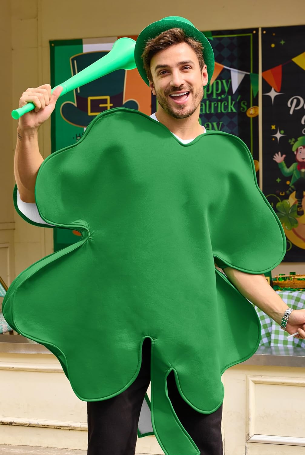 Arvilhill Mens 4 Leaf Clover Costume Adult St Patrick's Outfits Without Hat Horn (M XL) - Image 5