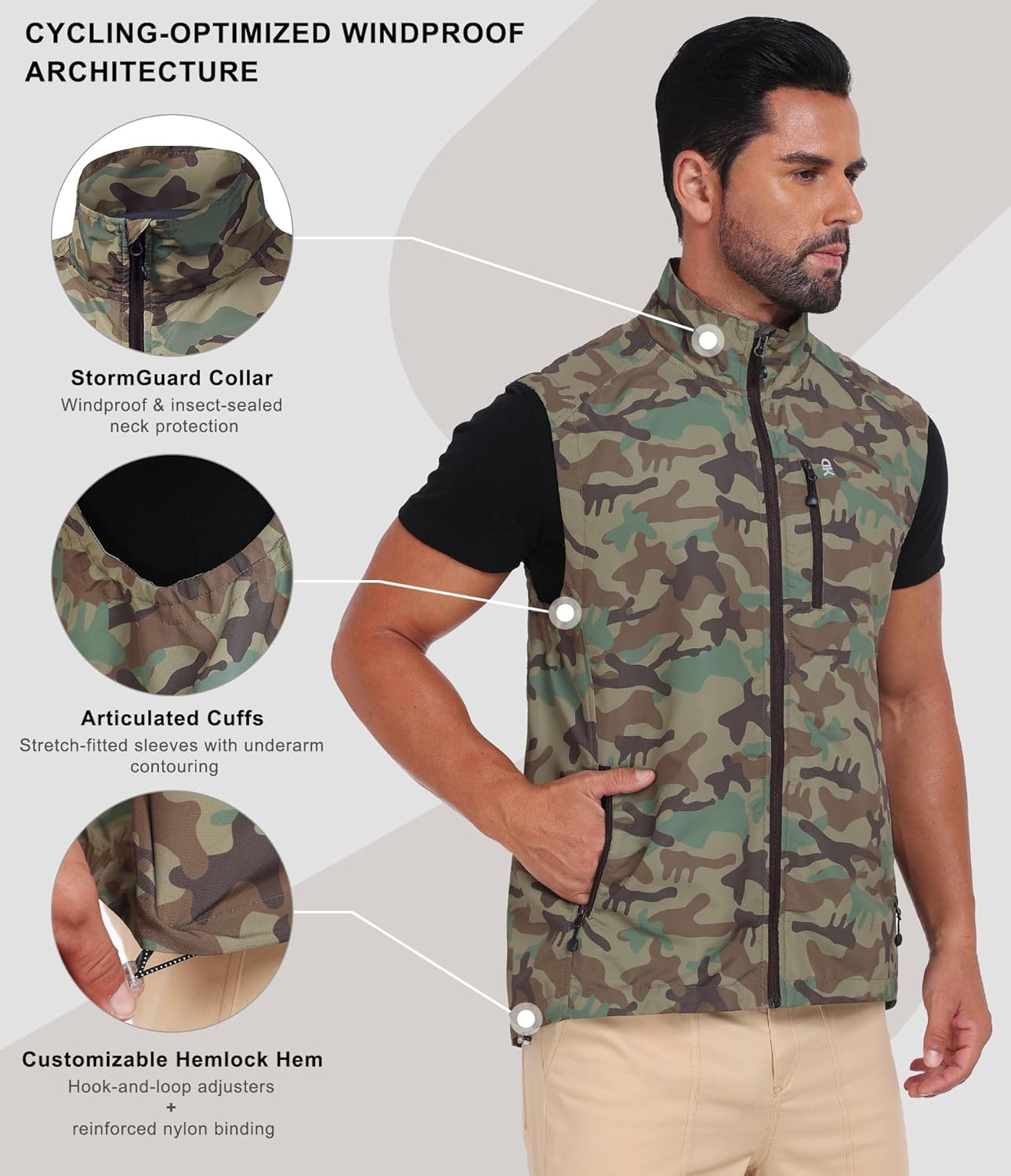 Little Donkey Andy Men's Lightweight Quick Dry Vest Packble Outerwear Sleeveless Windproof Jacket for Golfing Cycling Running - Image 3