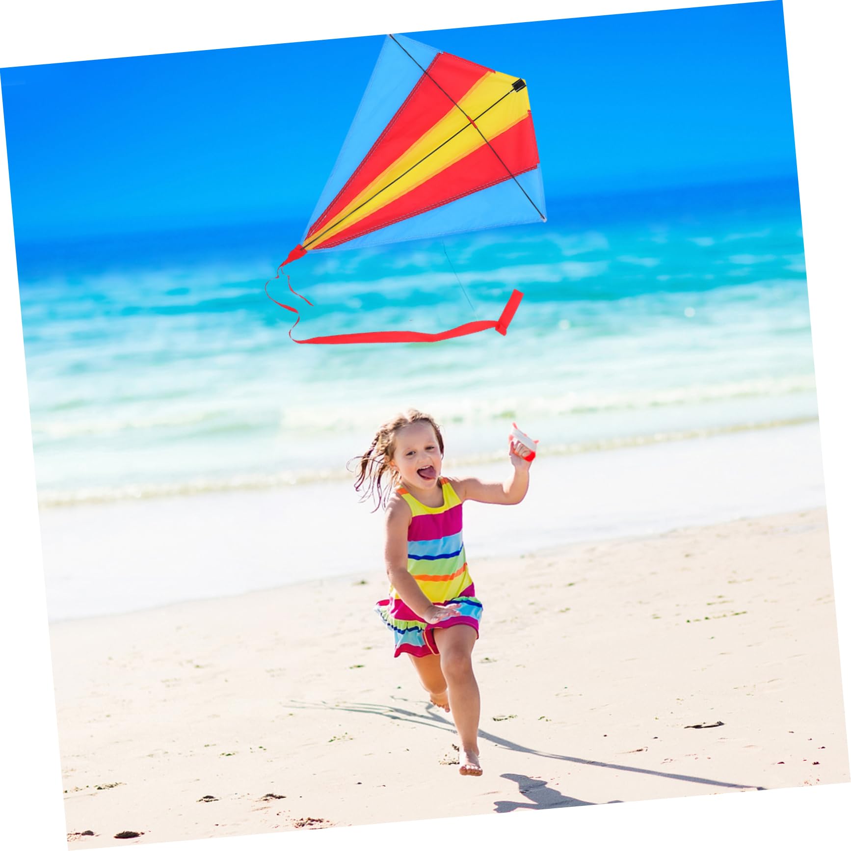 HONMEET Lovely Diamond Shaped Kite Kids Outdoor Activity Long Tail Kite Flying Winder