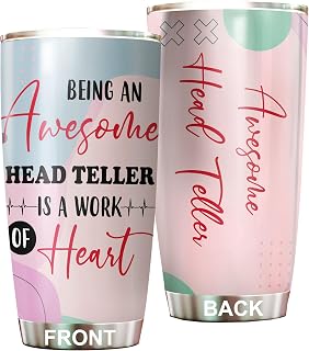 Awesome Head Teller Tumbler Stainless Steel 20oz, Funny Head Teller Gifts Bulk For Birthday Christmas, Head Teller Gifts For Men Women Office Coworker Driking Coffee Cup Humor