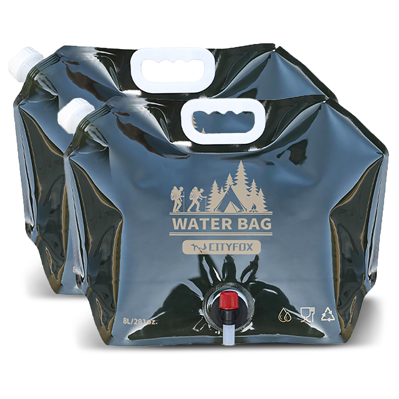 LUCYLANKER Borsa per Acqua Potabile Pieghevole da Esterno, Contenitore per Acqua Potabile da 8 Litri di Grande capacità, Senza BPA, Adatta per Esterni, Barbecue, Picnic e Campeggio