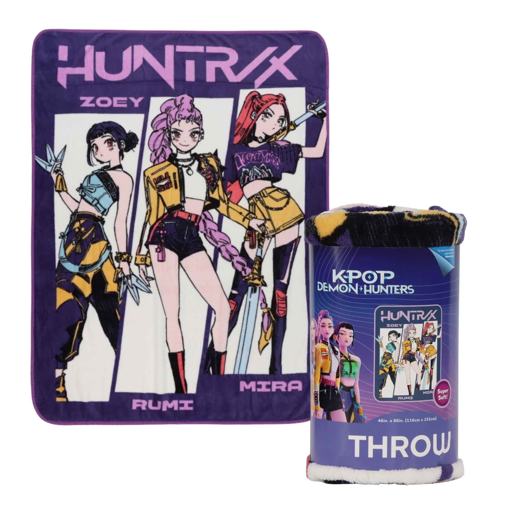 Kpop Demon Hunters Characters Throw Blanket, 46x60 Inches, Super Soft Plush