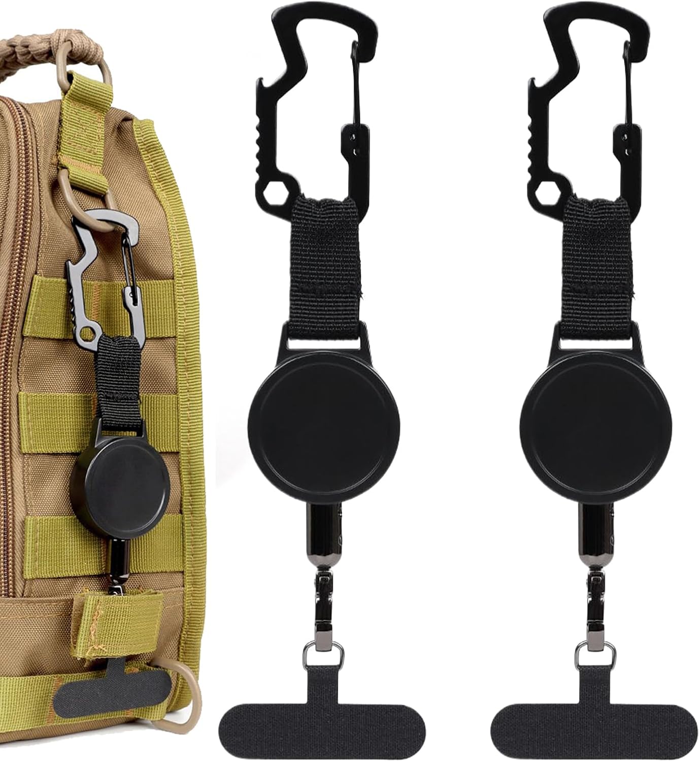 Security holder for smartphones, set of 2, anti-theft belt clip, lanyard, safety device for smartphones, for outdoor activities, hiking, commuting, travel and camping