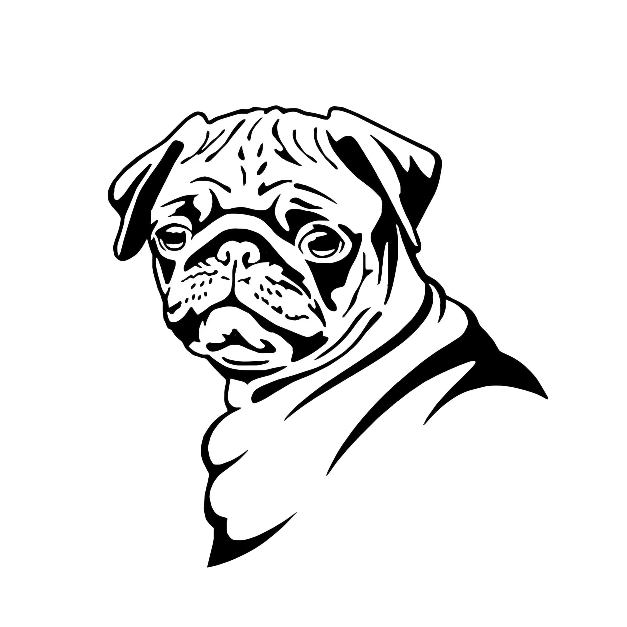Mops Auto-Aufkleber, Reflektierend Wasserdicht PVC, Schwarz, Modern Minimalistisch für Auto, Laptop, Kühlschrank ((18cm/7.09inch))