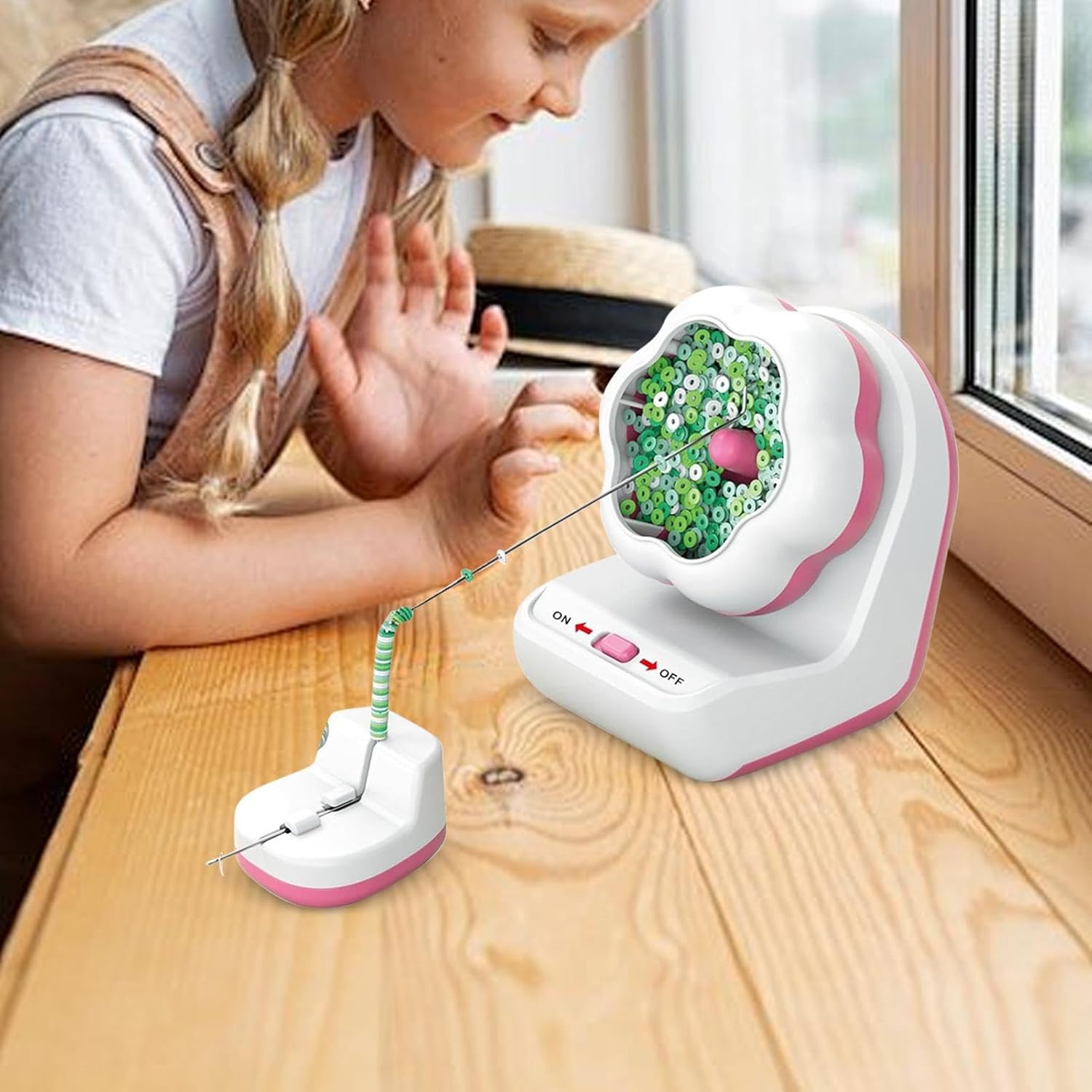 電動ビーズマシン - クレイビーズスピナー製造、電動ビーズマシン | かわいい友情ブレスレット用の糸、クレイビーズ回転ブレスレット、