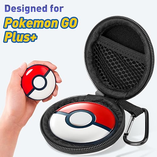 Miniatura 5 de Doohoeek Hard Carrying Bag for Pokémon GO Plus + 2023, Exact-Size Carrying Case for Pokemon Go Plus Plus with with Carabiner Clip, Pink White
