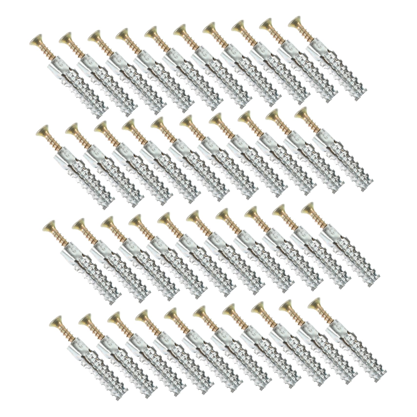 NULYLU Drywall Anchor Set 50 Pieces Heavy Duty Steel Wall Anchors Expansion Nuts for Cavity Walls Random