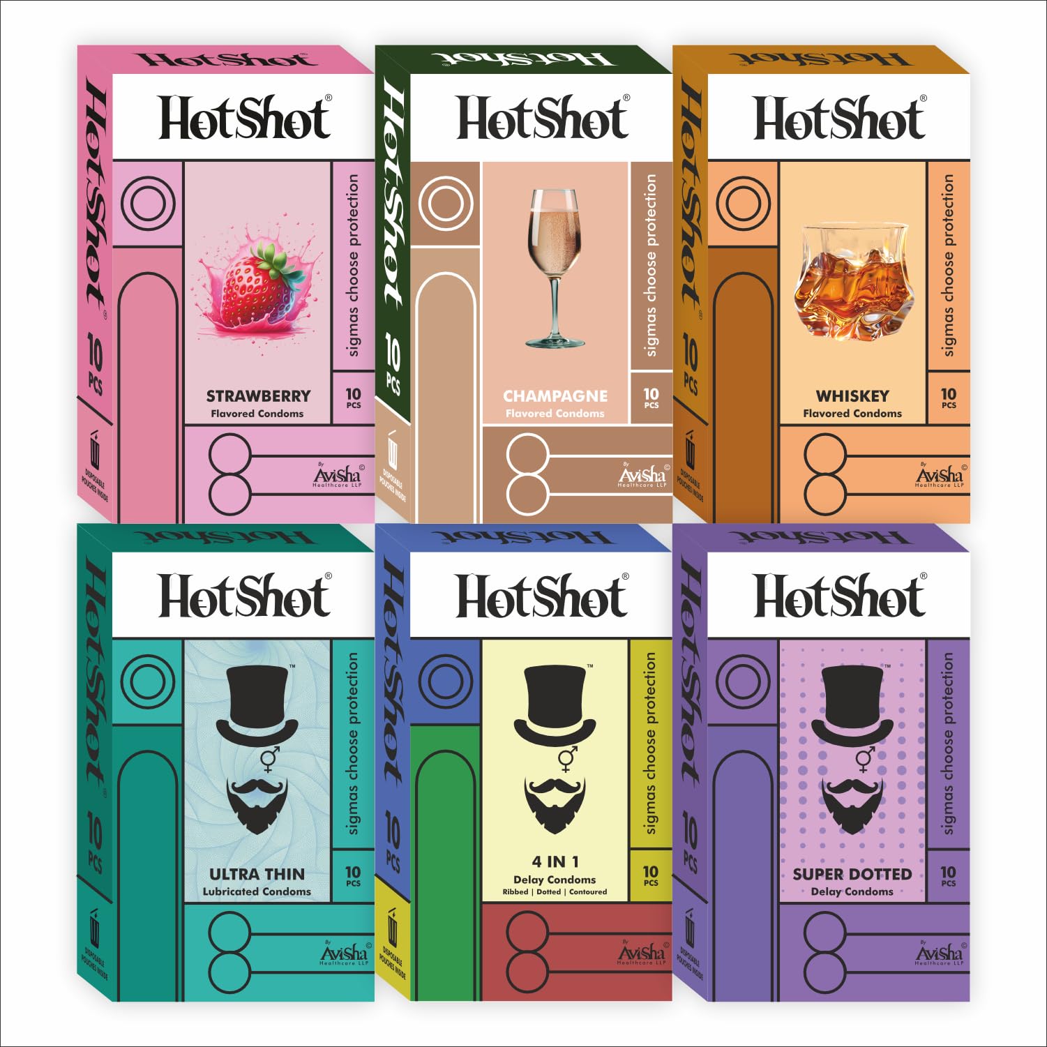 HOTSHOT Honeymoon Condoms Pack - Strawberry, 4-In-1 Extra Time, Dotted, Ultra Thin And Ribbed Condom For Men With Snug Fit (Set Of 6, 60 Units)-image-14