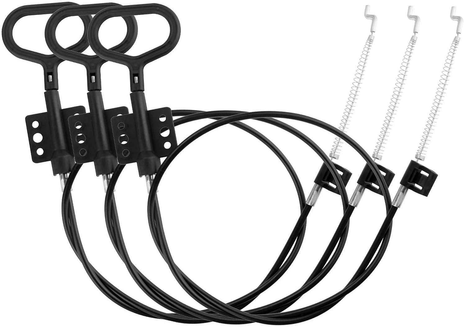 3 PCS Sofa Recliner Cables D Ring Recliner Release Pull Handle Cables Recliner Replacement Cable, Hook Exposed Cable Length 4.75 Inch with S Tip, Total Length 36.5 Inch