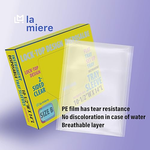Miniatura 28 de Bandeja de procedimiento dental autoclavable en autoclave con cerradura para bandejas planas tamaño B (fresco), bandejas planas B-Lok para Rosa