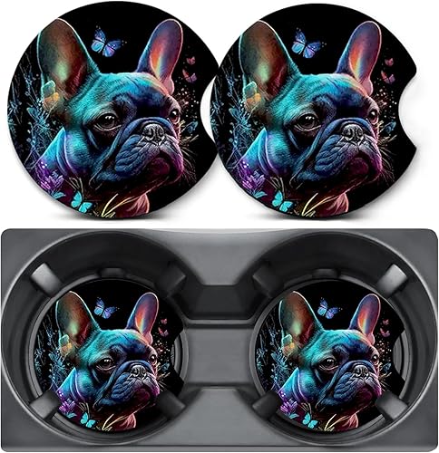 Miniatura 46 de 2 unidades de posavasos para portavasos de coche, posavasos para portavasos de coche con diseño de cereza, alfombrilla de goma antideslizante de