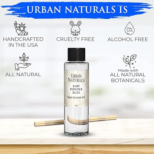 Miniatura 21 de Urban Naturals Reed Diffuser Oil Refill Ocean Mist Sea Salt with Salt Spray, Violet Leaf, Sea Grass, Driftwood 8 oz + Free Reed Sticks, Made in The