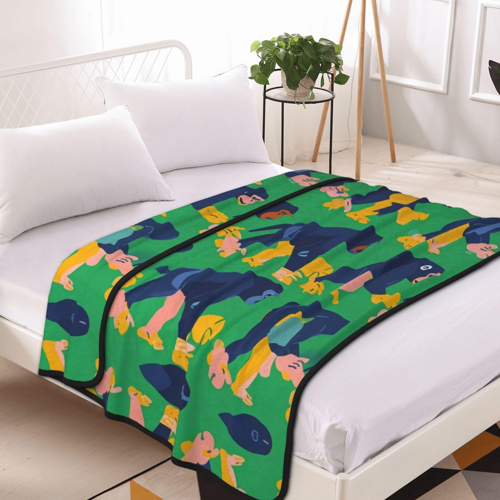 Coperta in flanella a doppio strato stampata con scimpanzé carismatico, 152,4 x 203,2 cm, coperta ponderata per adulti