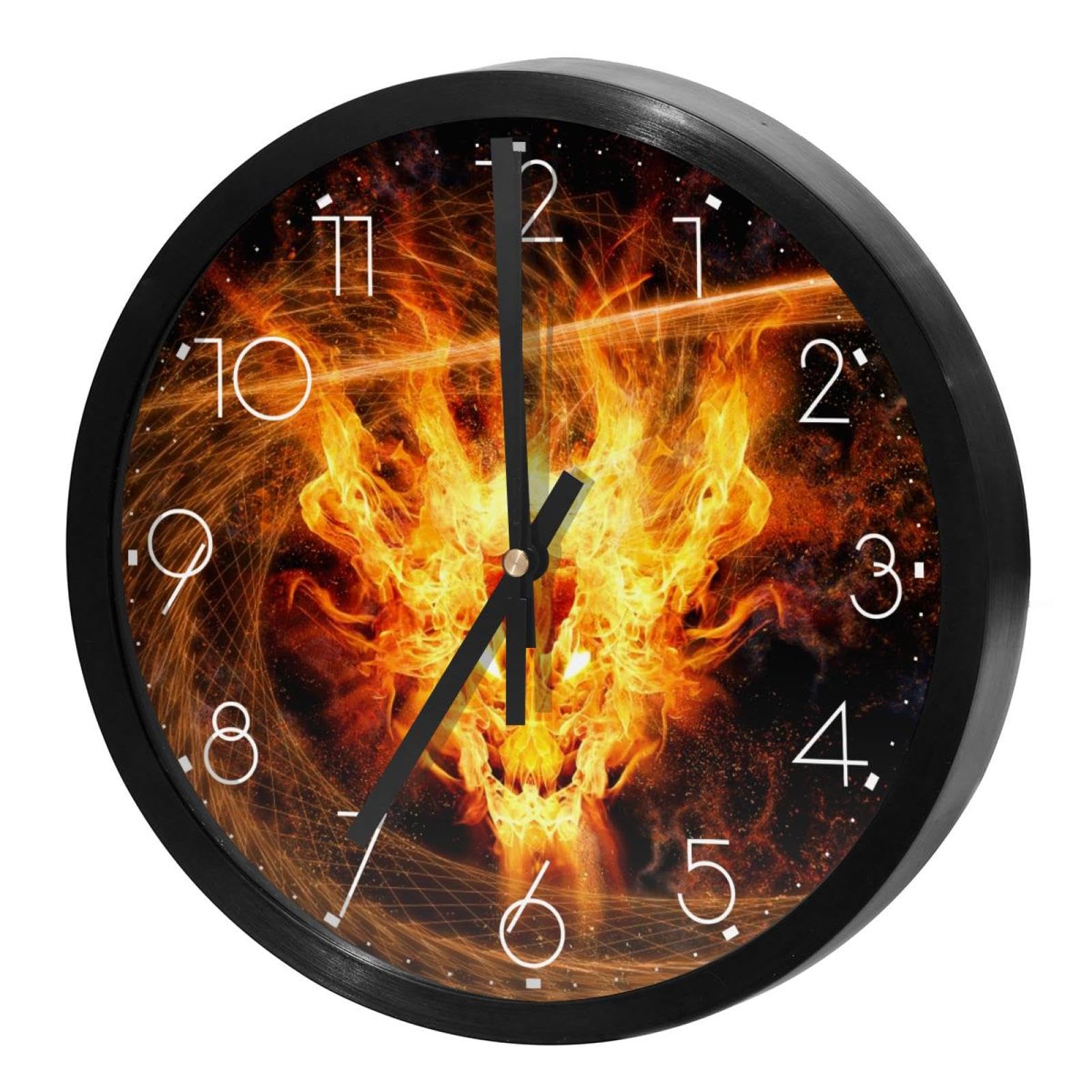 Horloge murale silencieuse sans tic-tac à pile avec motif dragon pour éliminer les bruits