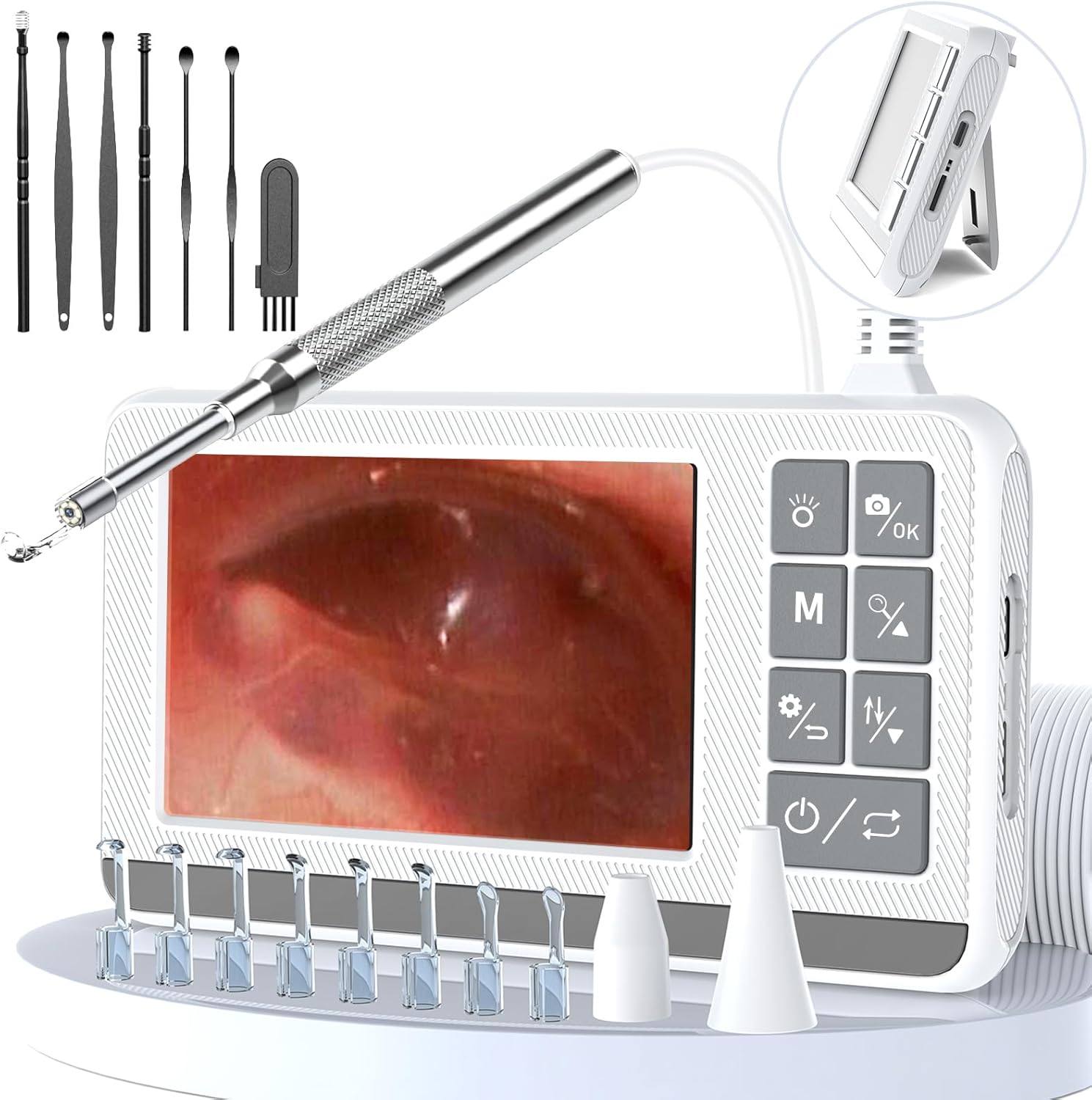 VITCOCO Otoscope with 4.3-inch HD IPS Screen and accessories