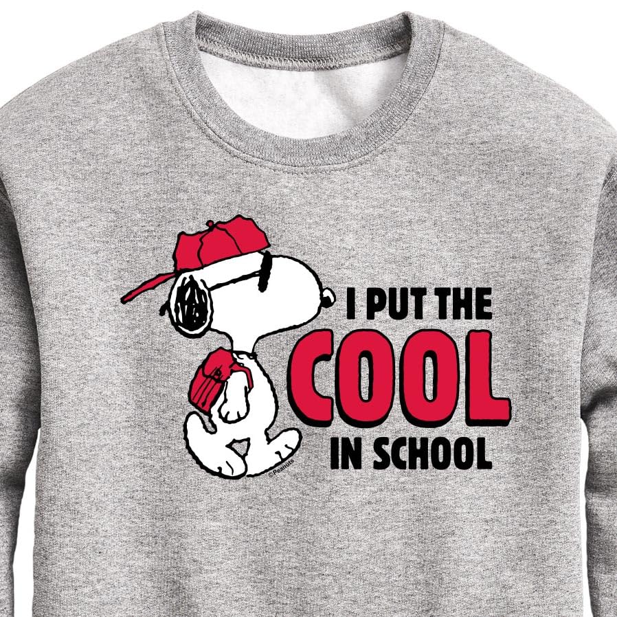 HYBRID APPAREL - Peanuts - Snoopy - I Put the Cool in School - Toddler & Youth Crewneck Fleece Sweatshirt3
