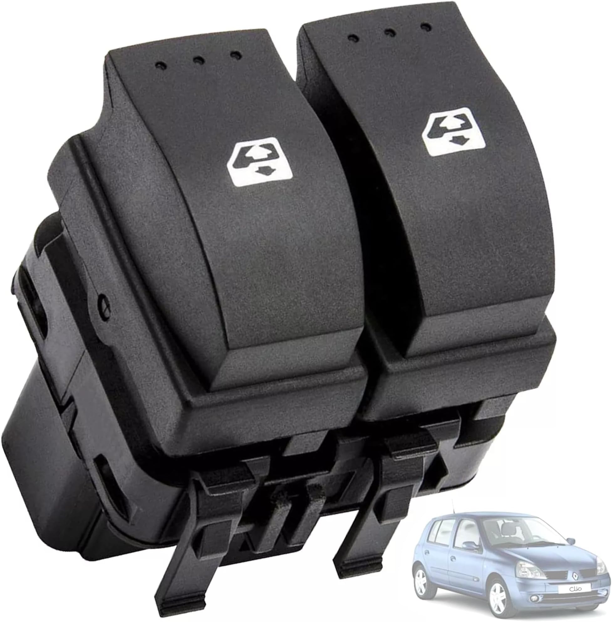 Twowinds Window Switch Compatible with Renault Clio 2 Espace 4 Laguna 2 Trafic, Opel Vivaro, Front Left Door (Driver's Side) 8200060045 Double Window Button