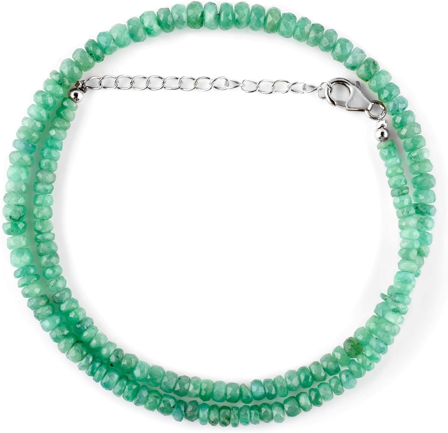 OdrillionGems Natural Emerald Gemstones Beads Choker Handmade Necklace, Chakra Healing Crystals, 925 Sterling Silver Women Jewelry, May Birthstones, Valentine Gifts Adjustable 18inches