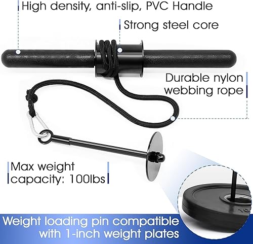 Miniatura 4 de Yes4All - Rodillo de muñeca y antebrazo para entrenamiento, para entrenamiento y brazo, para brazo, para pesas olímpicas de 1.0 in y 2 pulgadas