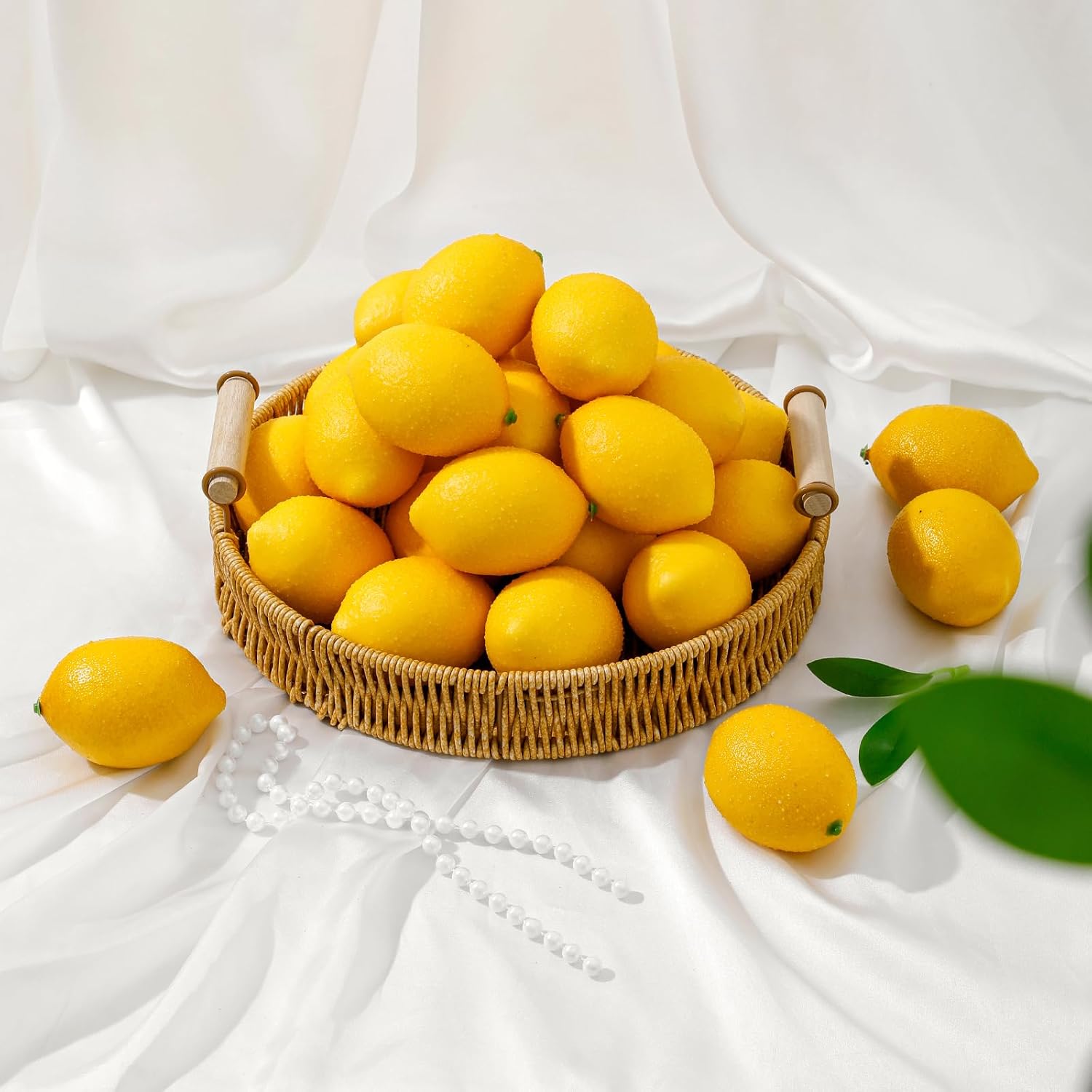 12 Pcs Artificial Lemons, Realistic Fake Yellow Lemons for Home Kitchen Decor, Fruit Bowl Filler, Countertop Centerpiece, Table Vase Display, Lemonade Party, Farmhouse and Seasonal Decoration