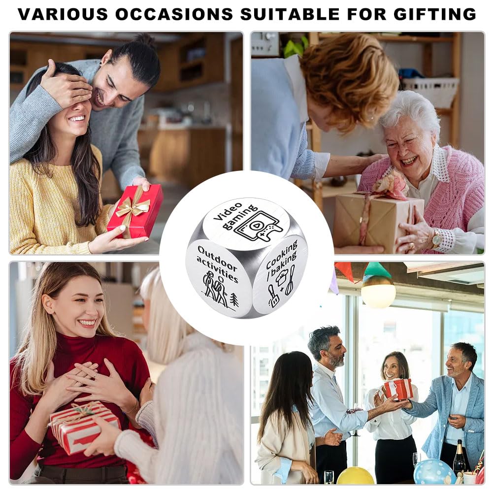 Stainless Steel Decision Dice, Unique Retirement Gifts for Men & Women, Fun 6-Sided Choice Maker for Travel Reading - Image 4