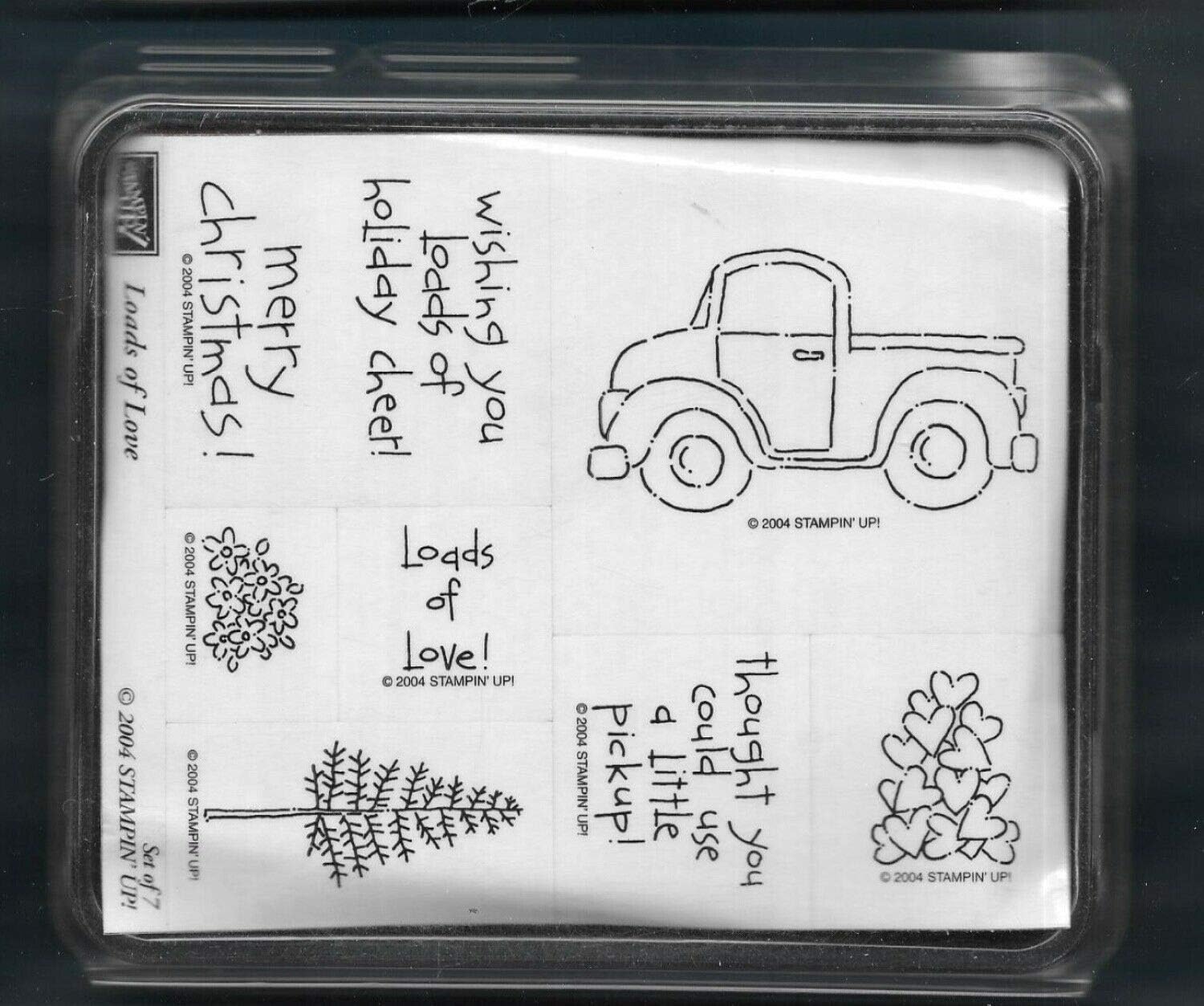Rubber Stamps Truck Loads of Love Set Small Pick-Up Words 7 Stamp for Teaching Card Making, DIY Crafts, Scrapbooking