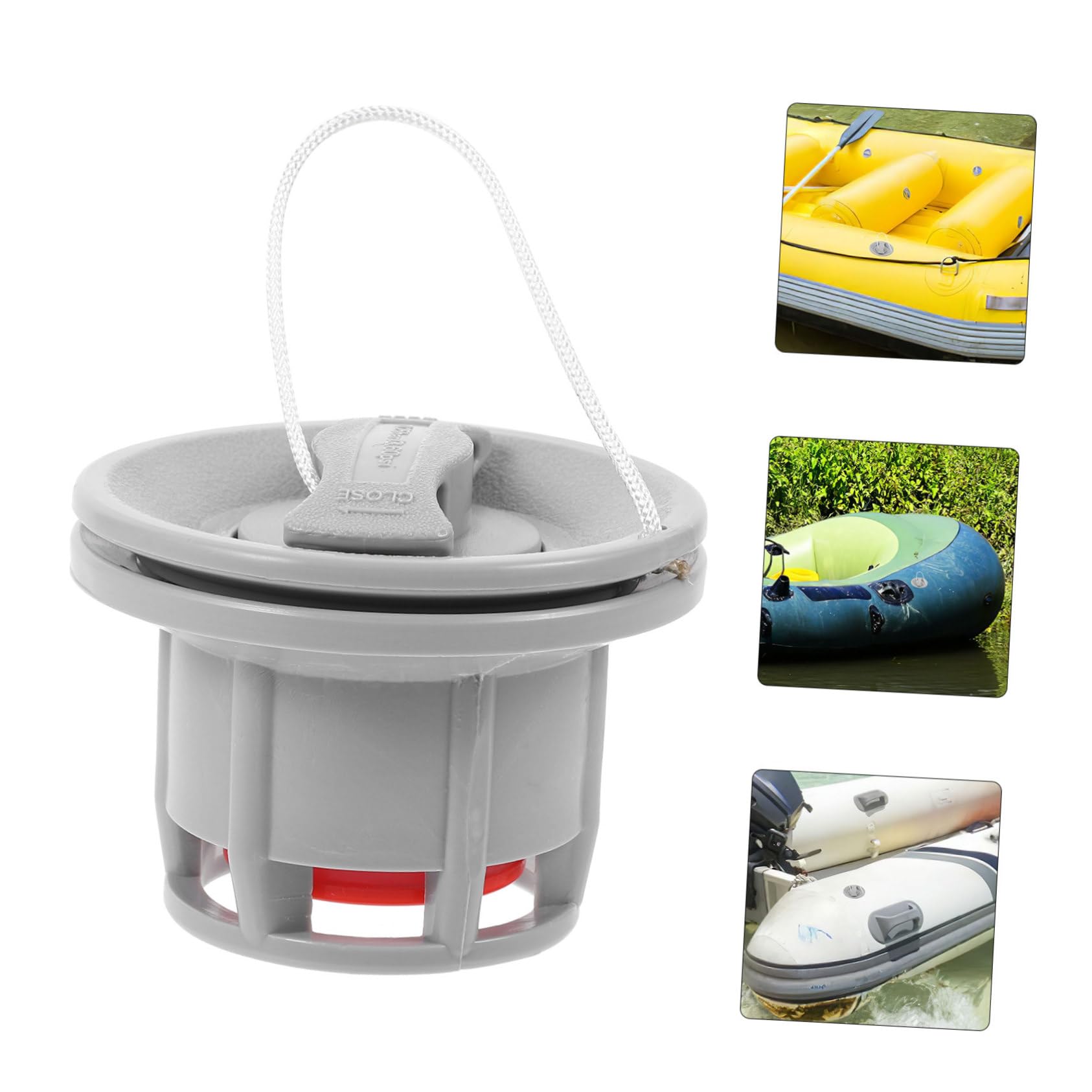 Yardwe Valvola Aria per Gommone Tubi Fluviali per Galleggianti Pesanti Gonfiabile Piscina Gommone Aria Drenare Valvola di Sfiato del Kayak Attacco Valvola Kayak Remare Grey Pom