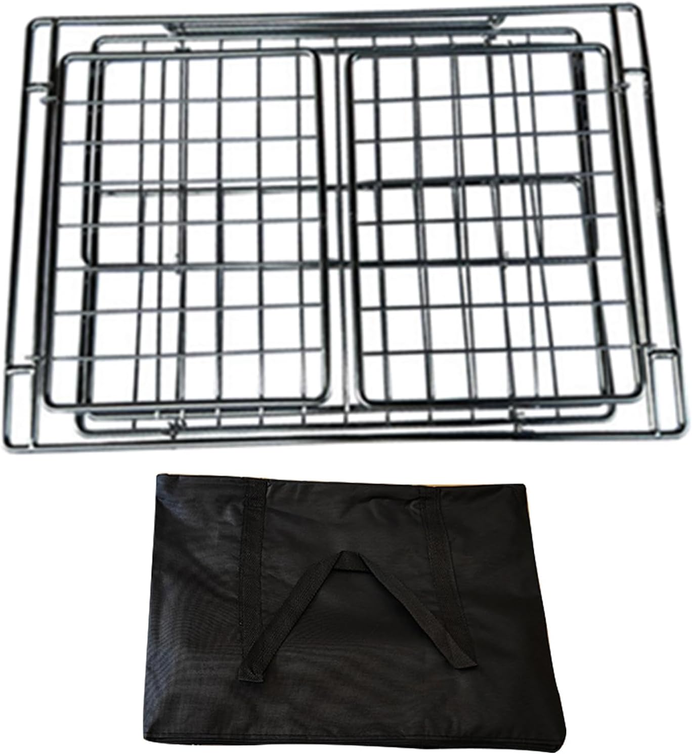 Folding Basket, Picnic Table Organizer, 15.10 Inches Basket with Design, Stainless Steel Organizer, Storage Baskets with Easy Carry Handle, Outdoor Baskets for Camping and Barbecue