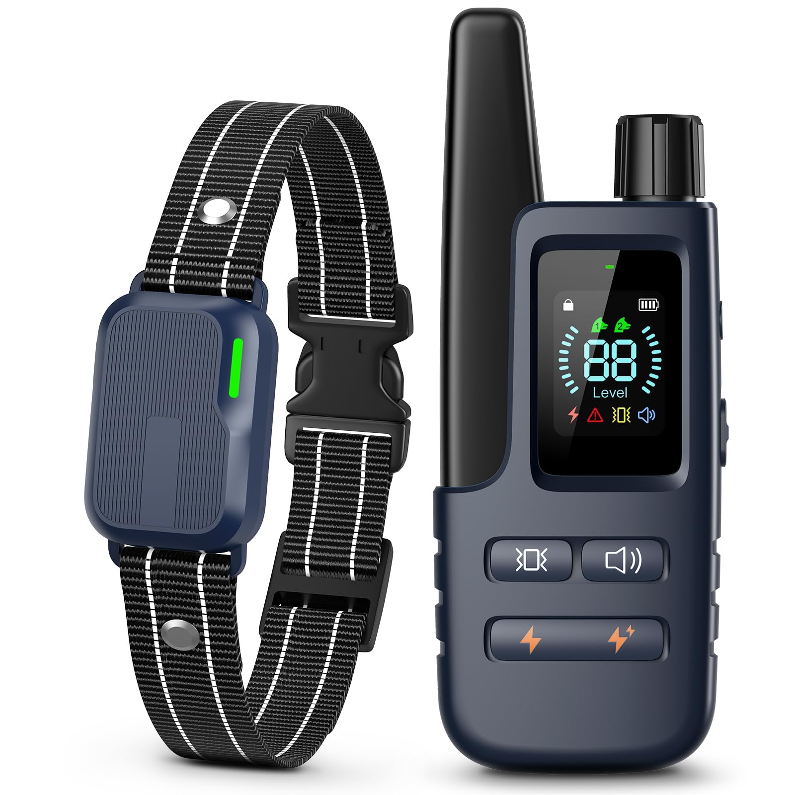 Dog Shock Collar - 4500FT Dog Training Collar with Remote, IPX8 Waterproof Electric Dog Collar with 4 Training Modes, Rechargeable eCollar for Small Medium Large Dogs 10-120lbs(NBU) - 1
