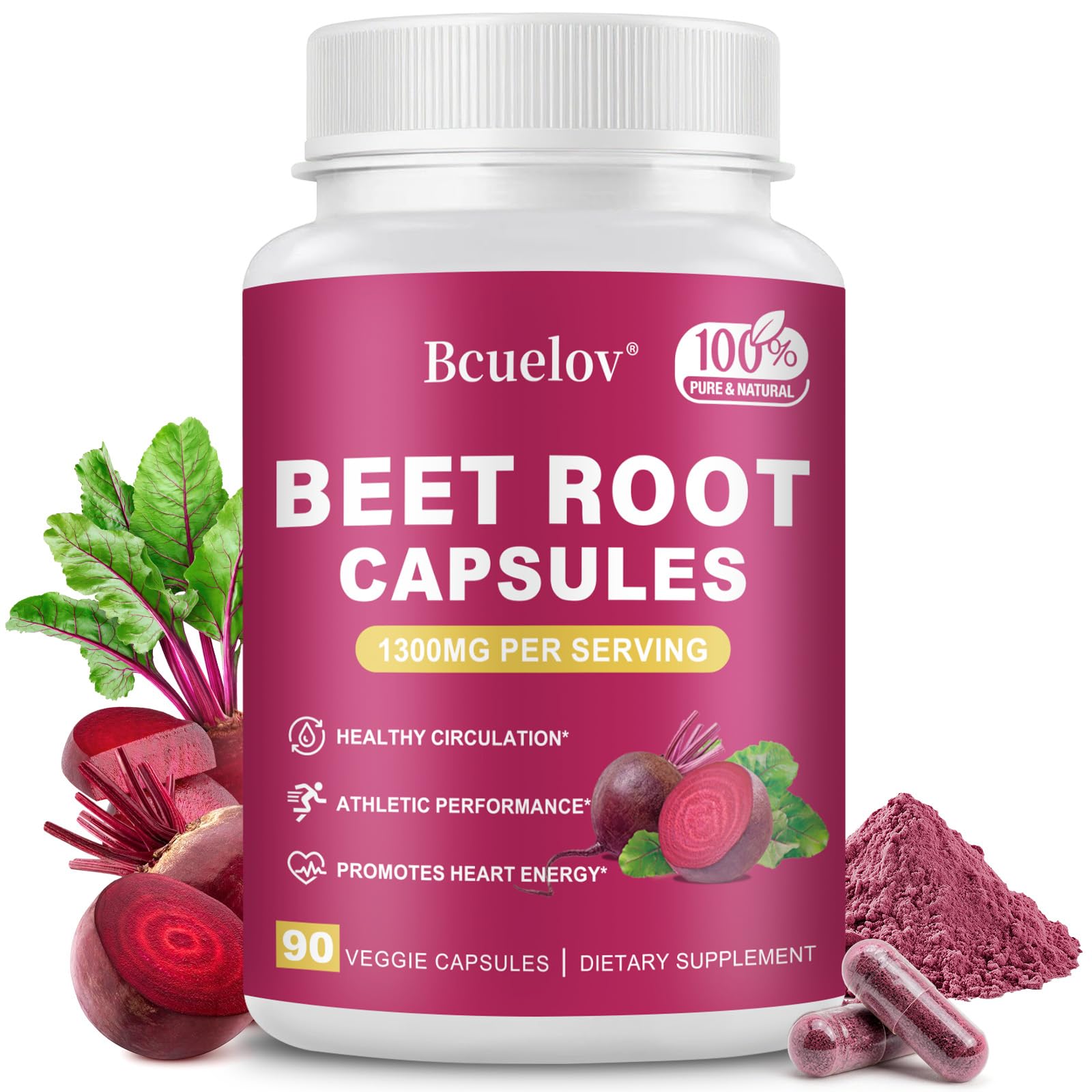 Bcuelov Suplemento de Beterraba em Cápsulas 1300 mg 90 cápsulas