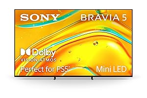 Sony BRAVIA 5 55 Inch TV, Mini LED, 4K Smart Google TV, XR Processor with AI Technology,120hz Television with Dolby Vision/Atmos, Exclusive Features for PlayStation5, K-55XR50, 2025 Model