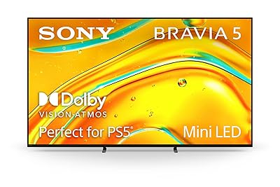 Sony BRAVIA 5 75 Inch TV, Mini LED, 4K Smart Google TV, XR Processor with AI Technology,120hz Television with Dolby Vision/Atmos, Exclusive Features for PlayStation®5, K-75XR50, 2025 Model