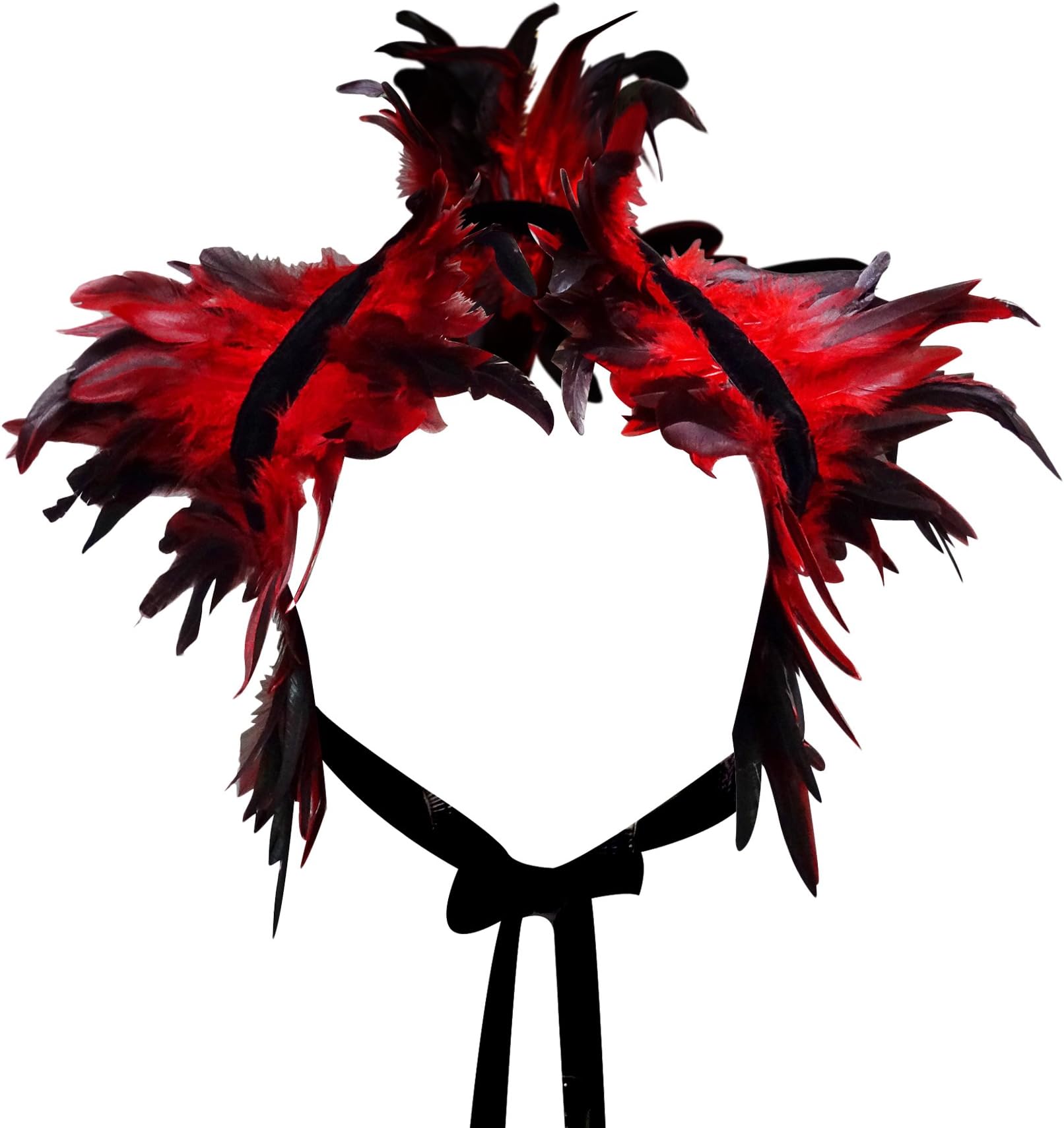 ZAKIA Gothic Natural Feather Cape Shawl Shrug Shoulder Wrap Collar Halloween Party Scarf
