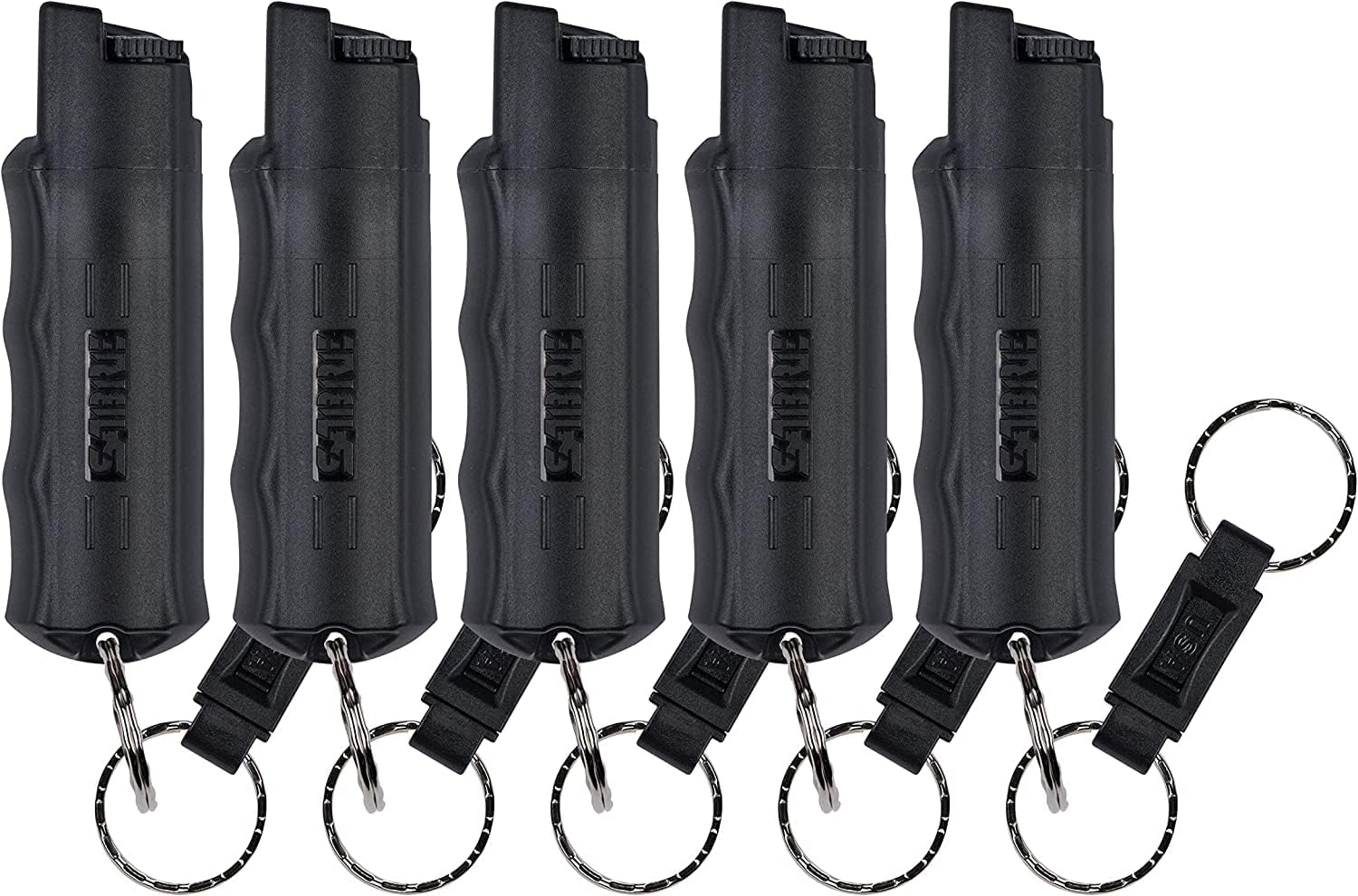 SABRE Pepper Spray - Quick Release Keychain for Easy Carry & Fast Access, Max Police Strength Self Defense OC Spray With UV Dye, 10 Sec. Spray Time, Finger Grip - Faster Aim, 0.54 fl oz, Secure Safety
