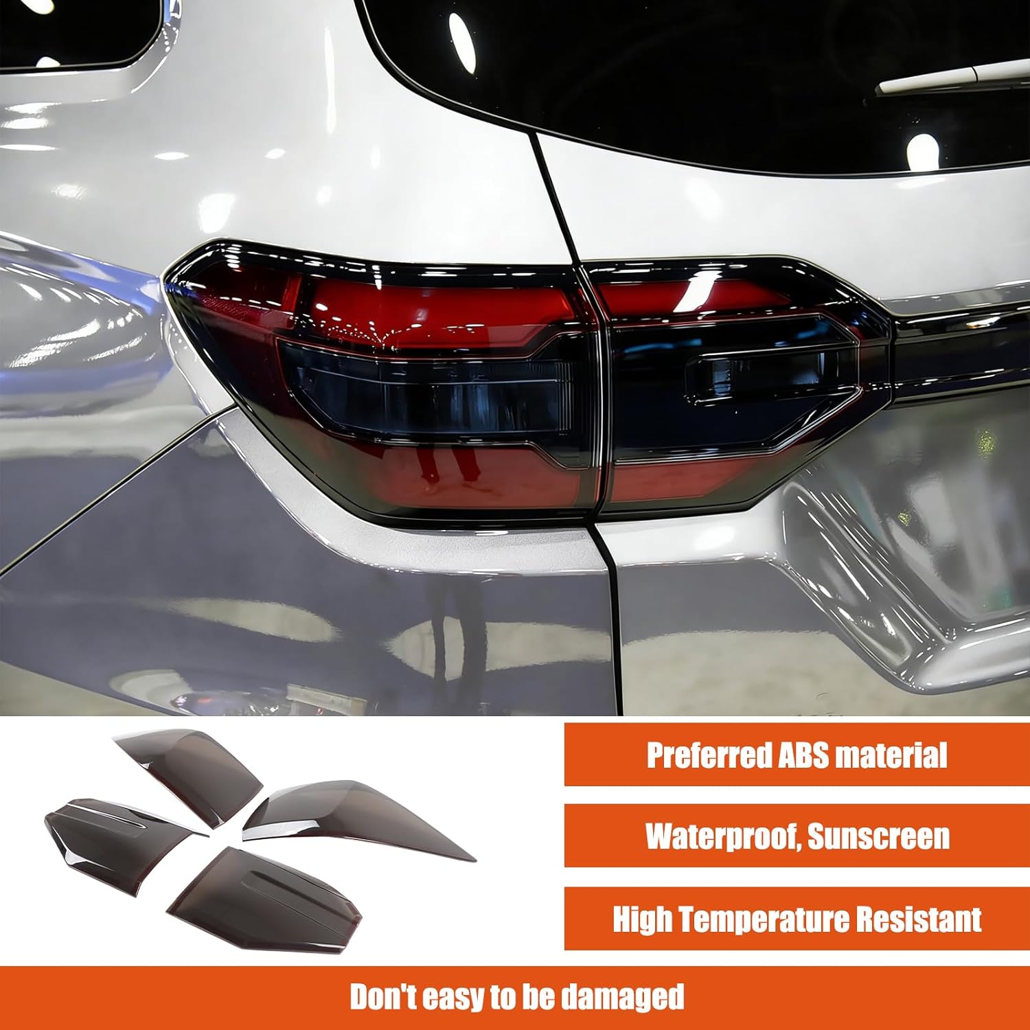 Taillight Cover Guard Trim Compatible with Honda Pilot 2023 2024 2025 Accessories, ABS Smoked Tinted Rear Light Cover Taillamp Shell Protector Cover 2PCS