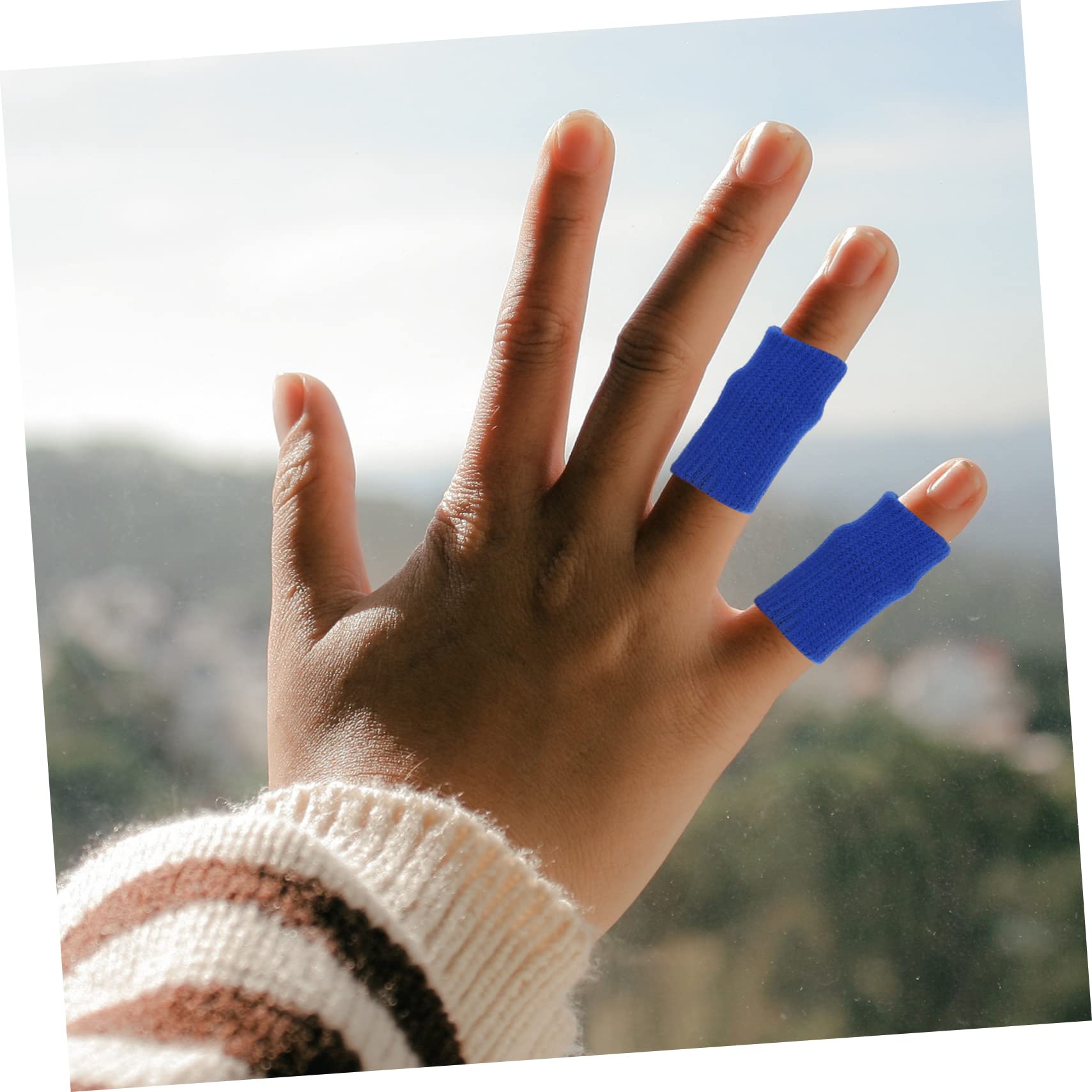 minkissy Sports Use Finger Covers 10 Pcs Finger Protectors Breathable Elastic Nylon Material for Athletes